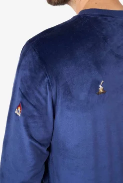 Heren OppoSuits Deluxe Sweaters|Kerst Sweaters|Velvet Navy - Xmas Icons