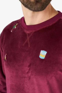 Heren OppoSuits Deluxe Sweaters|Kerst Sweaters|Velvet Red - Xmas Icons
