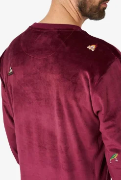 Heren OppoSuits Deluxe Sweaters|Kerst Sweaters|Velvet Red - Xmas Icons