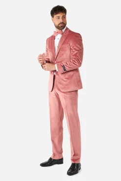 Heren OppoSuits Kerst Smokings|Vintage Pink Velvet