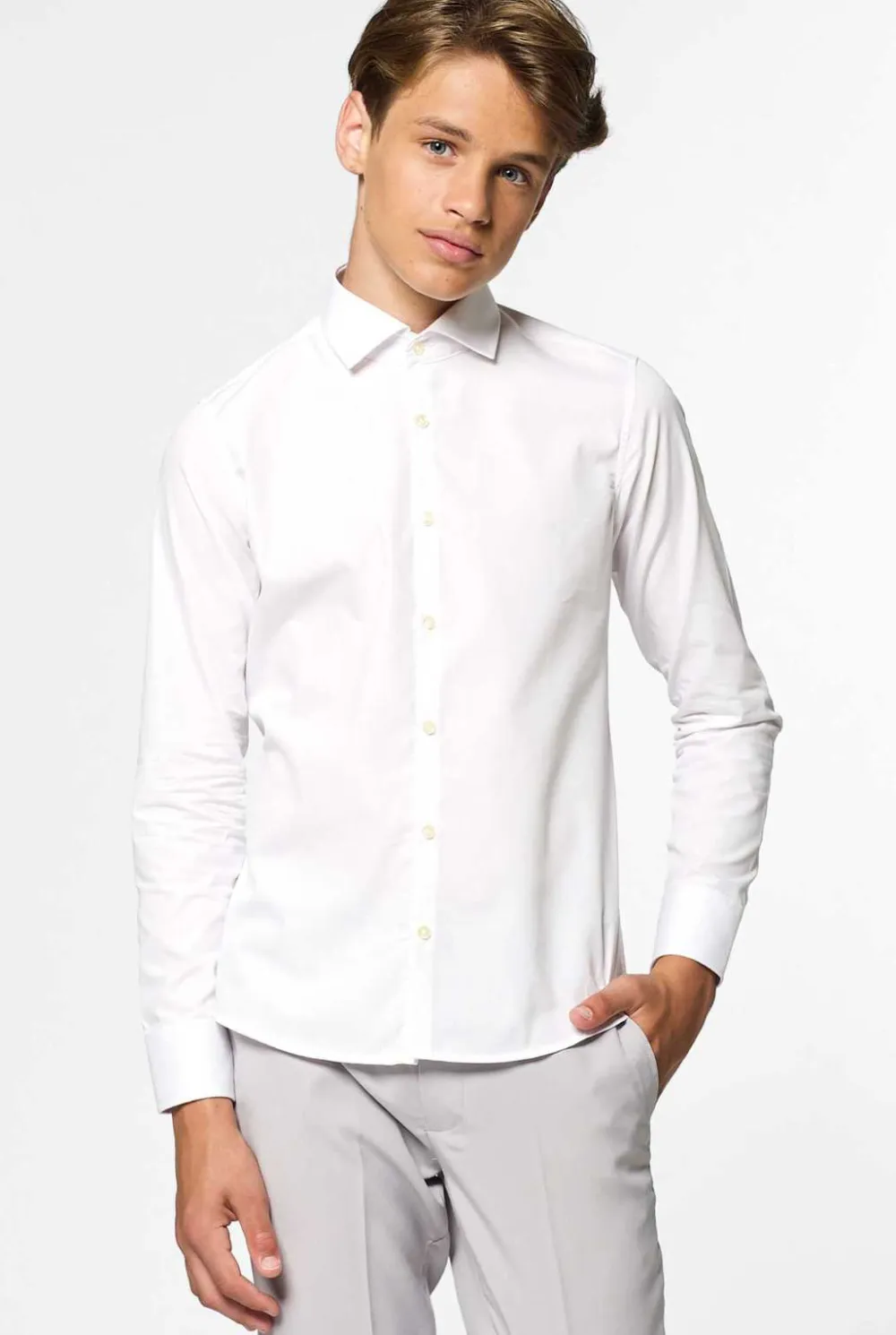 OppoSuits Effen Gekleurde Overhemden|White Knight