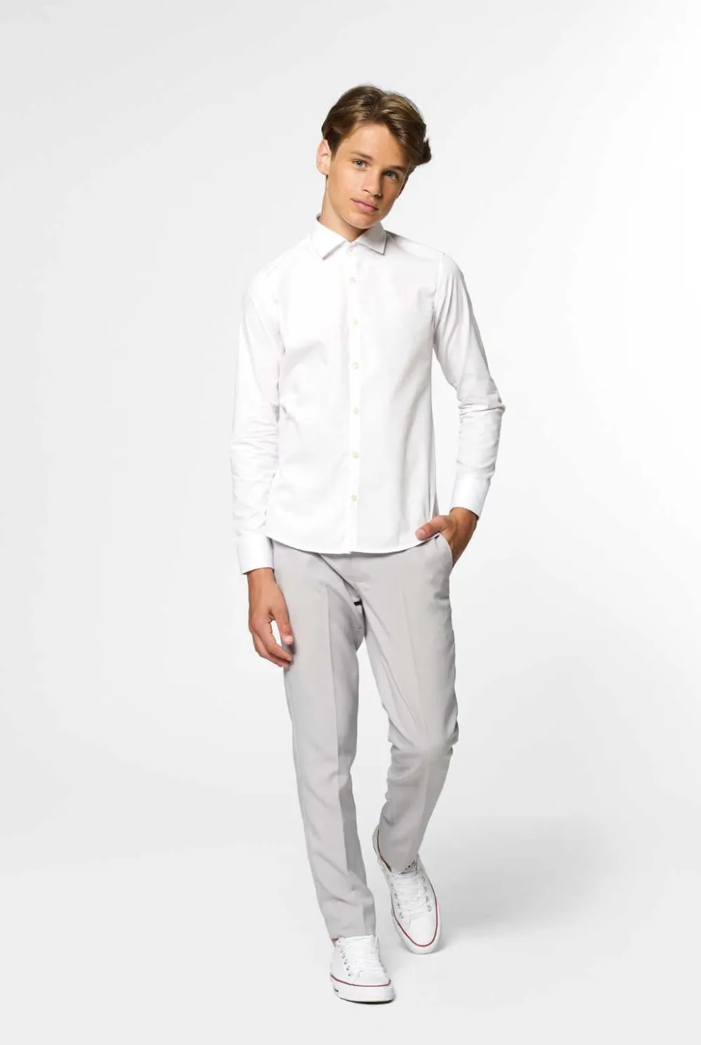 OppoSuits Effen Gekleurde Overhemden|White Knight