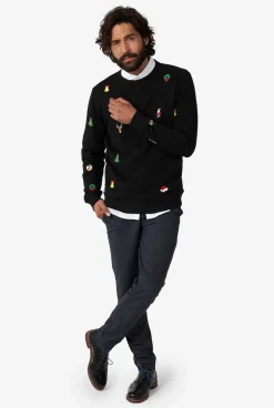 Heren OppoSuits Deluxe Sweaters|Kerst Sweaters|X-Mas Icons - Black