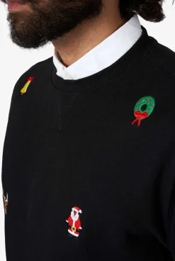 Heren OppoSuits Deluxe Sweaters|Kerst Sweaters|X-Mas Icons - Black