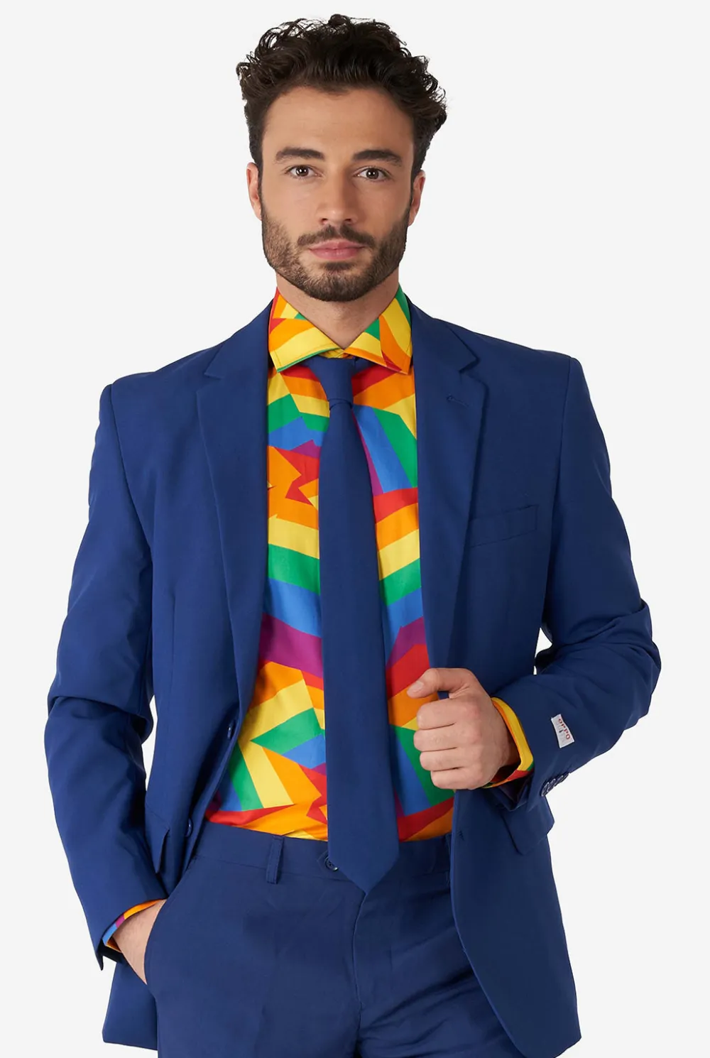 Heren OppoSuits Casual Overhemden|Zig Zag Rainbow
