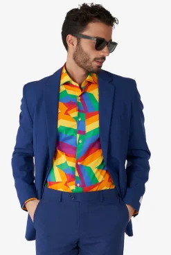 Heren OppoSuits Casual Overhemden|Zig Zag Rainbow