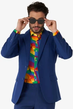 Heren OppoSuits Casual Overhemden|Zig Zag Rainbow